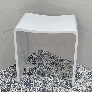 SHOWER BUDDY Chair Bath Seat for Tub or Shower Bench for Inside Shower - White Matte