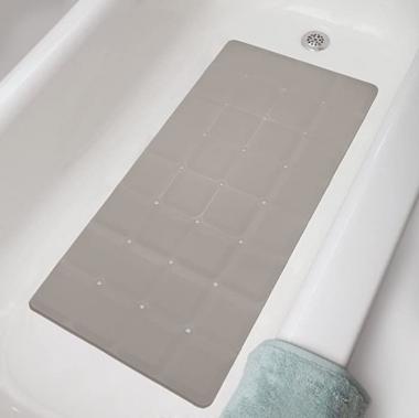 Sultan's Linens Foldable Non Slip Rubber Bath Mat For Textured Tub and Reglazed Tub (29-inch x 14-inch), Taupe