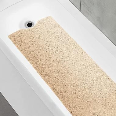 Bathtub Mat Non Slip Shower Mat Soft PVC Loofah Bath Tub Mats for Bathroom 16"x40", Beige