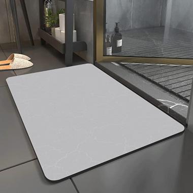 Ultra Thin Bath Mats,Non Slip Bathoom Carpet,Thin Shower Mat Quick Dry,Extra Absorbent Floor Mats Bath Rugs for Kitchen/Living Room,Washable & Reusable(Grey,30"*17.5")