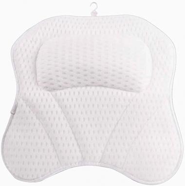 Bath Pillow Premium Bathtub Pillow Ergonomic Bath Pillows for Tub with 6 Strong Non-Slip Suction Cups and Comfortable Washable 3D Air Mesh Tub Pillow Fits All Bathtub, Hot Tub, Jacuzzi and Home Spa