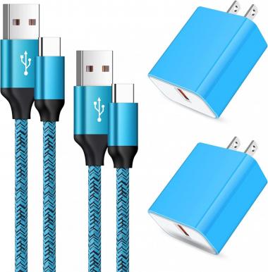 Android Phone Charger C Type Charger Fast Charge USB Type C Wall Charger Block Fast Charging Cord Cable Kit 3/6FT for Samsung Galaxy A53 5G A03s A13 5G A12 A32 S22 Ultra S21 FE S20 S10 A10e A52 A73