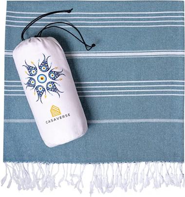 Casaverse Turkish Beach Towel, Turkish Bath Towel Made of 100% Cotton, Quick Dry Sand Free Beach Towels Oversized, Turkish Towels Sand Light Cloud Extra Large Beach Towel 38" x 71", Travel Beach Towel