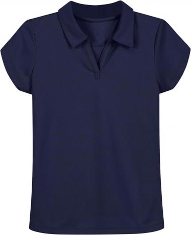 Nautica Girls' School Uniform Short Sleeve Performance Polo