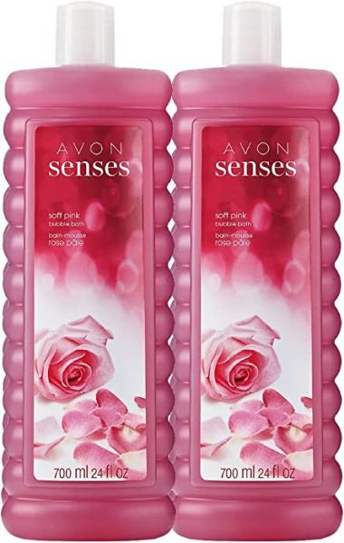 Lot of 2 Avon Senses Bubble Bath Soft Pink