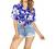 LA LEELA Women's Vacation Camp Blouse Top Hawaiian Shirt