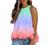 Womens Summer Tops 2022 High Neck Summer Boho Floral Halter Tank Tops Babydoll Ruffled Flowy Sleeveless Shirts Blouses