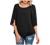 Womens Casual Scoop Neck Loose T-Shirt 3/4 Sleeve Chiffon Blouse Tees Top Floral Solid Office Shirts Tunic Summer Tops