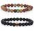 Gleamart 2 Pcs 8mm Stone Beads Bracelet with A Color Changing Mood Bead Gemstone Healing Power Bracelets for Men Women