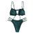 ZAFUL Womens 2 Pieces Bandeau Bikini Set Ruffle Lace up Padded Swimsuits