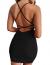 Eliacher Backless Dress Women's Spaghetti Strap Sexy Clubwear Bodycon Mini Dress