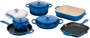 Le Creuset Signature Enameled Cast-Iron Cookware Set, 10-Piece, Marseille