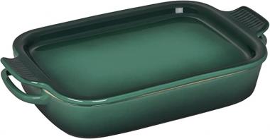 Le Creuset Stoneware Rectangular Dish with Platter Lid, 2-3/4-Quart, Artichaut