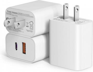 USB C Wall Charger Block for iPhone 14,3-Pack Dual Port PD Power Delivery 20W Type C Fast Charger Block Compatible with iPhone14/14 Pro/14 Pro Max/13/13 Pro/12/12 Pro/iPad/Airpod,Samsung Galaxy