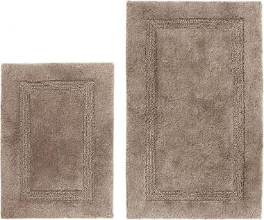 Nautica - Bathroom Rugs, Soft & Absorbent Cotton Bath Mat, Stylish Bathroom Decor (Peniston Brown, 2 Piece)