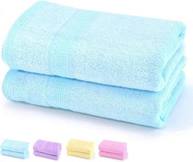 TeenFighter Bamboo Fiber 360g Quality Bath Towel(2 Pack, 28" x 55") for Girls, Soft, Super Absorbent and Fast Drying Towels, Multipurpose Use for Sports, Travel, Fitness, Yoga (Blue, Bath Towel)