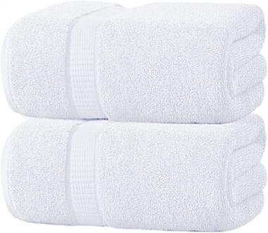 Oakias 2 Pack Luxury Bath Sheets White – 35 x 70 Inches – Highly Absorbent & Soft 600 GSM Extra Large Bath Towels