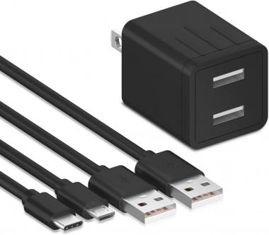 Kindle Fire Fast Charger [UL Listed] with 10Ft Micro-USB&USB C Cable for Amazon Kindle Fire 7 HD 8 10 Tablet, Fire 8 10 Plus,Kids Edition,Kindle E-Reader Paperwhite Oasis