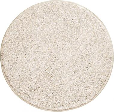 mDesign Soft Microfiber Polyester Non-Slip Round Spa Mat/Runner, Plush Water Absorbent Accent Rug for Bathroom Vanity, Bathtub/Shower, Machine Washable - 24" Diameter - Heather Linen/Tan