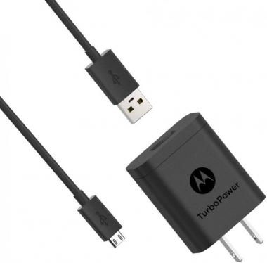 Motorola TurboPower 18 QC3.0 Charger with 3.3 Foot Micro-USB Cable for Moto E5 Plus, E5 Supra, G5 Plus, G5S, G5S Plus, G6 Play/Forge [NOT for G6 or G6 Plus] (Retail Box)