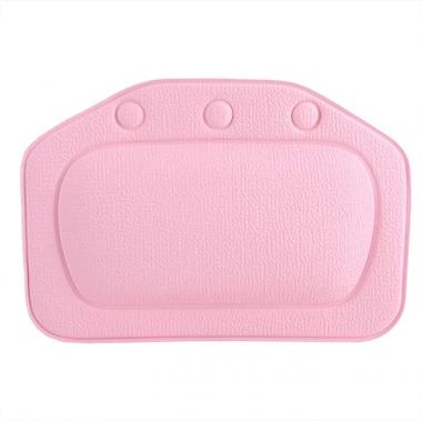 Bath Pillow, Bath Pillow with 3 Suction Cups Non-Slip Headrest for Bathtub Support for Head, Neck and Shoulders(Pink)