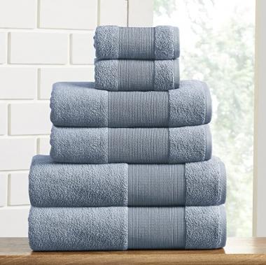 Modern Threads - Air Cloud 6-Piece 100% Zero-Twist Cotton Towel Set - Bath Towels, Hand Towels, & Washcloths - Super Absorbent & Quick Dry - 500 GSM - Soft & Plush