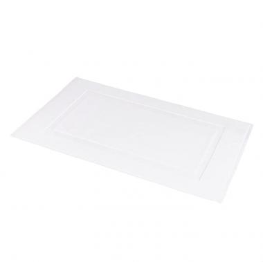 Amazon Basics Banded Bathroom Bath Rug Mat - 20 x 31 Inch, Bright White