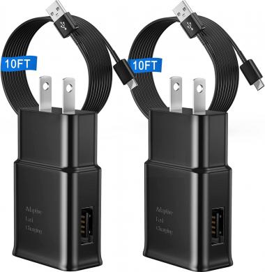 Android Phone Charger Type C Charger with 10 FT C Charger Cable Fast Charging for Samsung Galaxy S10/S10e/S10+/S9/S9+/S8/S8+/S22/S21 Ultra/S20/Note 20/Note 10/Note 9/8/Z Flip 3/A03s/A02s, 2Pack