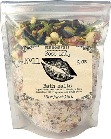 Boss Lady Essential Oils Herbal Spell Ritual Bath Salts with Real Herbs Botanicals Infused Beauty Love Power Control Women Success Confidence Attain Dreams Goals Self Love Acceptance Draw New Luck