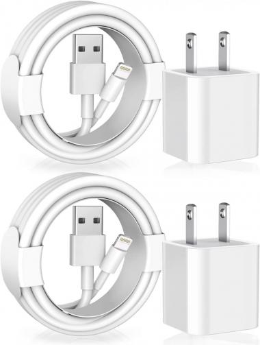 [Apple MFi Certified] iPhone Charger, 2Pack Lightning Cable Apple Charging Cords & Fast Quick USB Wall Charger Travel Plug Adapter Compatible with iPhone 12/11 Pro/11/XS MAX/XR/8/7/6s/6 Plus/AirPods