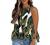 Womens Summer Tops 2022 High Neck Summer Boho Floral Halter Tank Tops Babydoll Ruffled Flowy Sleeveless Shirts Blouses