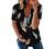 Women's Short Sleeve Zipper Tops and Blouses Casual Loose Fit V Neck Tunic Trendy Color Block Tees Summer T Shirts