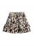 SheIn Women's Leopard Print Drawstring Waist Layer Ruffle Hem Short Skirt