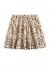 SheIn Women's Leopard Print Drawstring Waist Layer Ruffle Hem Short Skirt