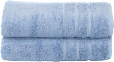 MOSOBAM 700 GSM Hotel Luxury Bamboo-Cotton, Bath Towels 30X58, Allure Blue, Set of 2, Oversized Turkish Towels