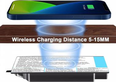 Invisible Wireless Charger, Under Desk Furniture Wireless Charging Pad QI 10W, Hidden Long Distance Wireless Phone Charger, for iPhone 13/12/Pro Max &AirPods and Qi Phone(with Adapter)