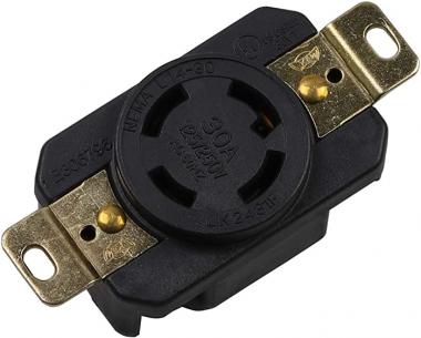 Nema L14-30R 30A 125/250V 3 Pole 4 Wire Industrial Grade Locking Female Receptacle Connector, Industrial Twist Lock L14-30 30-AmpTwist Lock Generator Receptacle. LK-2431F