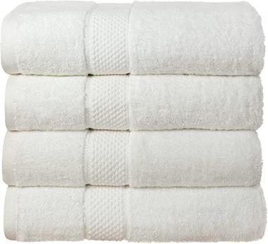 Briarwood Home - 4 Piece Premium Cotton Towels Set - Extra Absorbent Bath Towels - Cotton Makes The Towels Extra Fluffy - Machine Washable, Imported & Ultra Soft 600 GSM - Grace White