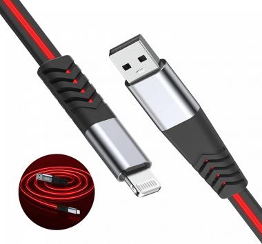 Light up iPhone Charger Cord, 6FT LED Lightning Cables | Apple MFi Certified | USB Fast Charging Cord for Apple iPhone 13 12 11 Pro Max XR XS X/8Plus/7Plus/6Plus/5s/iPad iPod Touch More (Red)