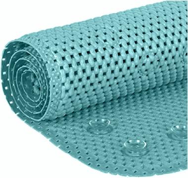 Deluxe Bathtub Mat Non Slip, Soft Foam Bath Mats for Bathroom Tub , Bathtub Mat with Drain Holes, Suction Cups- 36” X 17” - Aqua Blue