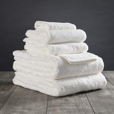 Delilah Home 100% Organic Bath Towels Set | Thick, Ultra-Soft, & Absorbent Turkish Cotton Towels | Uncompromising Quality/Durability | Eco-Friendly & Vegan (13x13, 16x30, 30x54) | Pack of 6, White