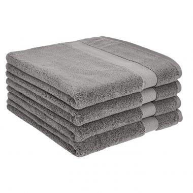 Amazon Basics Dual Performance Bath Towel - 4-Pack, Warm Stone