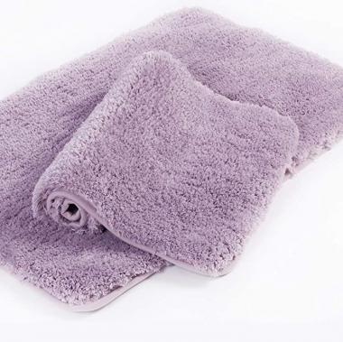 Walensee Shaggy 2 Piece Bath Rug Set, (20 x 32, 2 Pack Set, Lavender) Bathroom Rug Set Bath Mats for Bathroom Machine Wash/Dry Absorbent Bathroom Mats Set Non Slip Plush Rug Sets for Shower