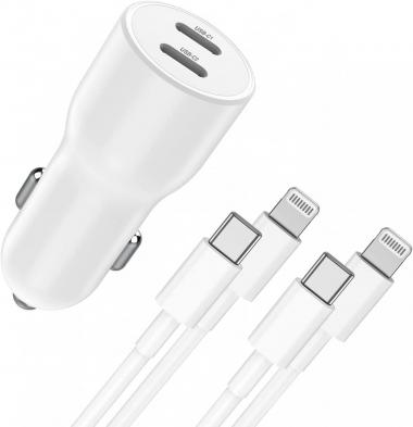 USB C Car Charger for iPhone 13 12, [Apple MFi Certified] 6Ft Lightning to Type C Cable, Susnwere 45W PD Car Fast Charger Adapter for iPhone 14 13 12 11 Pro Max Mini XR XS X 8 Plus