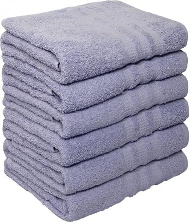 AuthenticSelelr 6 Pack Luxurious Bath Towels, 100 Percent Cotton, Quick Dry, Absorbent, Premium Quality, Suitable for All Season Daily Use (Purple, 6), 28 in X 52 in, Large Bath Towels