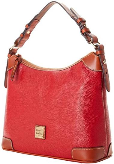 Dooney & Bourke Pebble Grain Leather Hobo Handbag Red