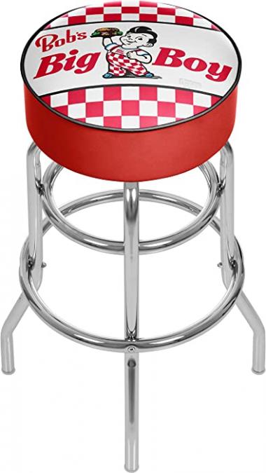 BOB'S BIG BOY Checkered Padded Swivel Bar Stool