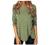 Womens Casual Crew Neck Button Side T Shirts Tops Solid Color Asymmetric Split Hem Long Sleeve Pullover Tunic Blouses