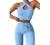 QINSEN Workout Sets for Women 2 Piece Seamless Ribbed High Waist Legging with Spor Bra GMY Exercise Outfits