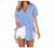 Womens Short Sleeve Plus Size Tops V Neck Collar Button Down Shirts Blouse Top Tie Side Boyfriend Oversized T Shirts